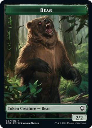 Kavu // Bear Double-sided Token [Dominaria United Commander Tokens] | GnG Games