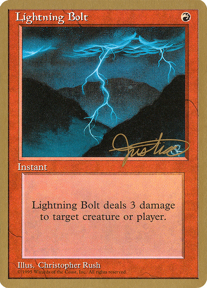 Lightning Bolt (Mark Justice) [Pro Tour Collector Set] | GnG Games