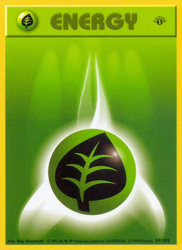 Grass Energy (99/102) (Shadowless) [Base Set 1st Edition] | GnG Games