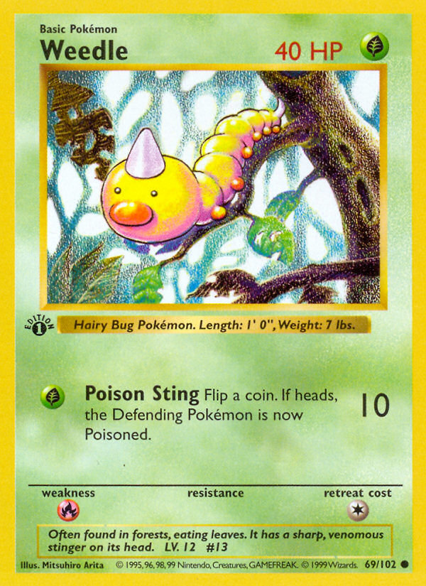 Weedle (69/102) (Shadowless) [Base Set 1st Edition] | GnG Games