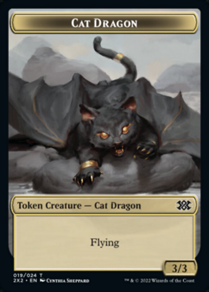 Cat Dragon // Vampire Double-sided Token [Double Masters 2022 Tokens] | GnG Games