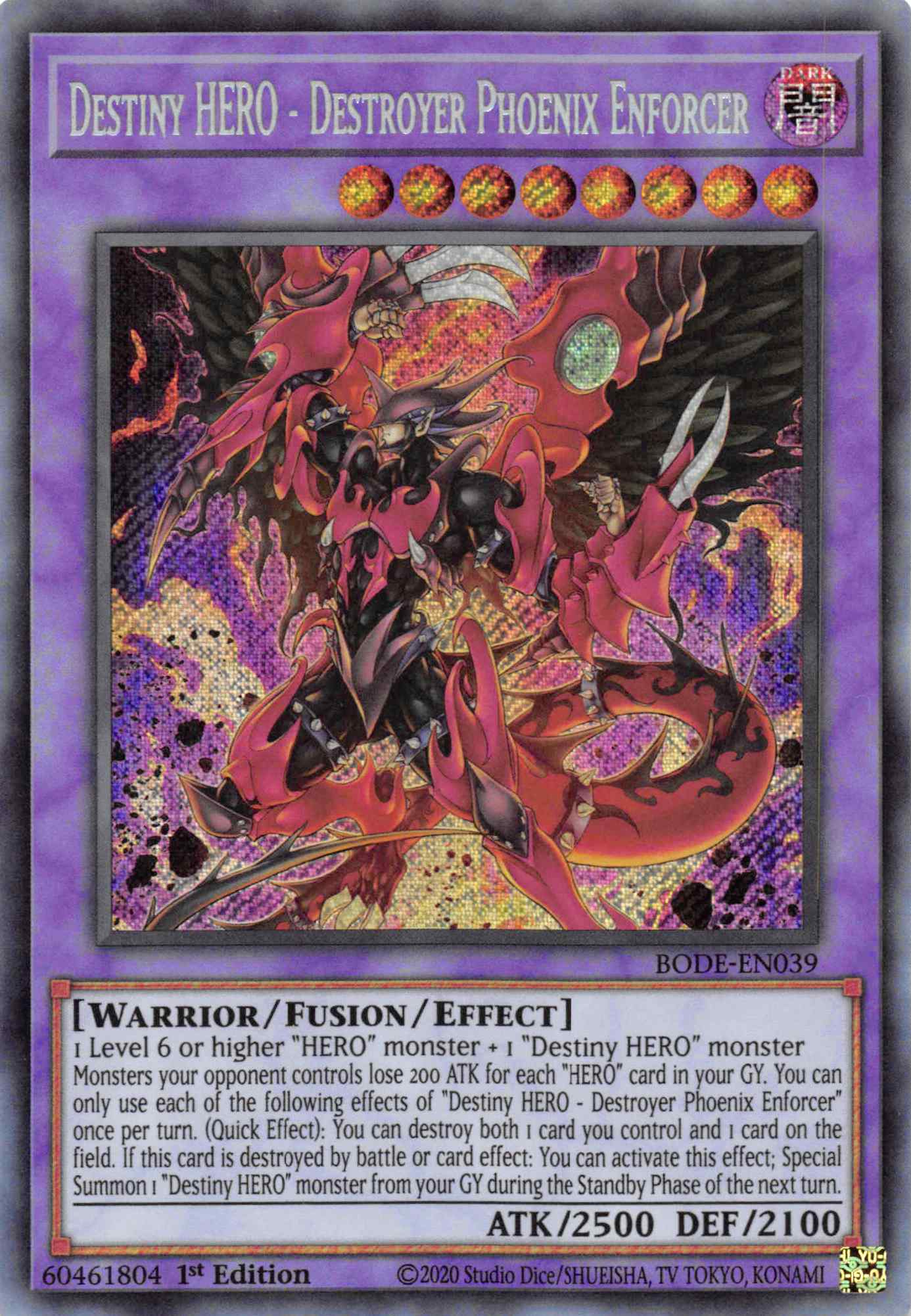 Destiny HERO - Destroyer Phoenix Enforcer [BODE-EN039] Secret Rare | GnG Games