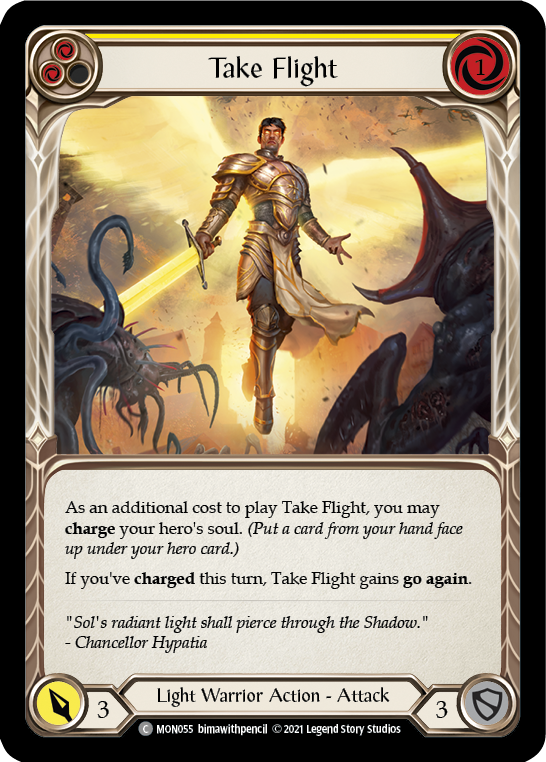 Take Flight (Yellow) (Rainbow Foil) [MON055-RF] 1st Edition Rainbow Foil | GnG Games