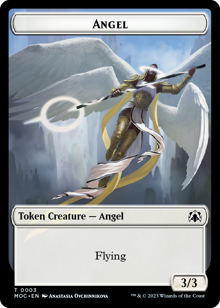 Angel (3) // Demon Double-Sided Token [March of the Machine Commander Tokens] | GnG Games