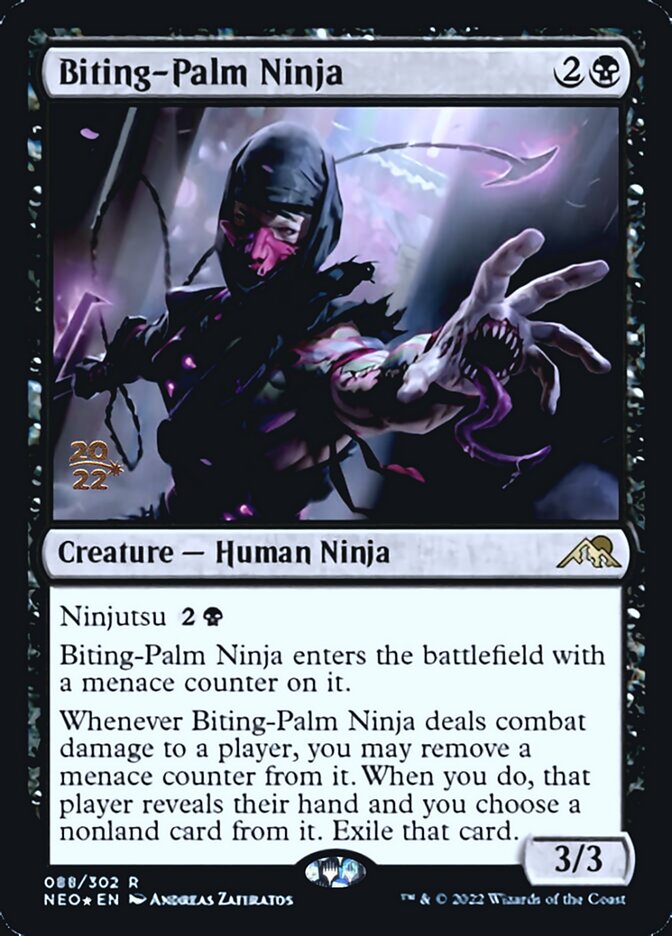 Biting-Palm Ninja [Kamigawa: Neon Dynasty Prerelease Promos] | GnG Games