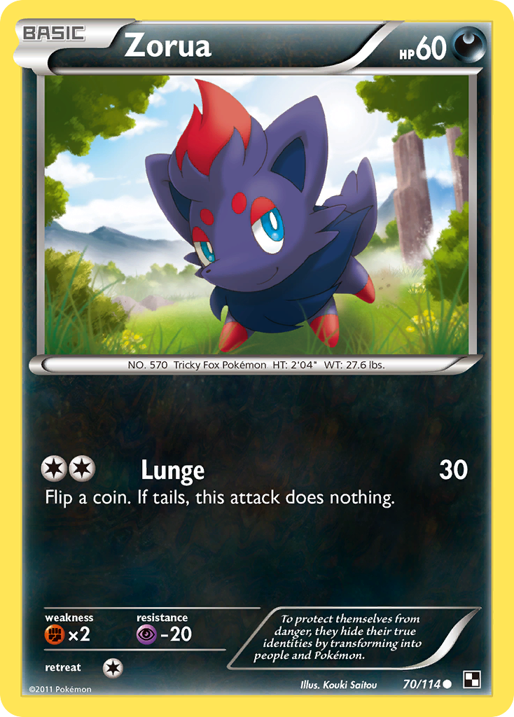 Zorua (70/114) [Black & White: Base Set] | GnG Games