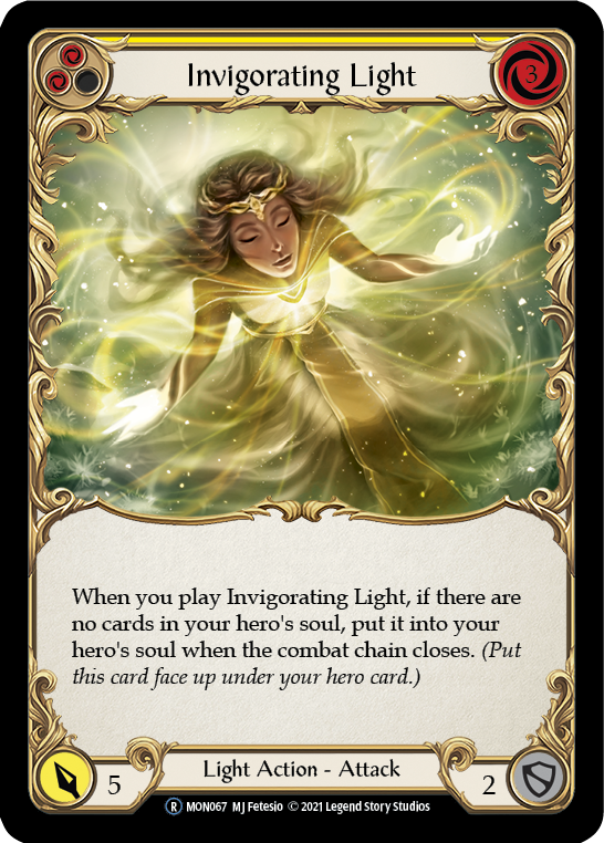 Invigorating Light (Yellow) (Rainbow Foil) [U-MON067-RF] Unlimited Edition Rainbow Foil | GnG Games