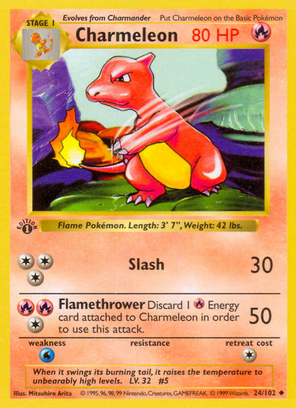 Charmeleon (24/102) (Shadowless) [Base Set 1st Edition] | GnG Games