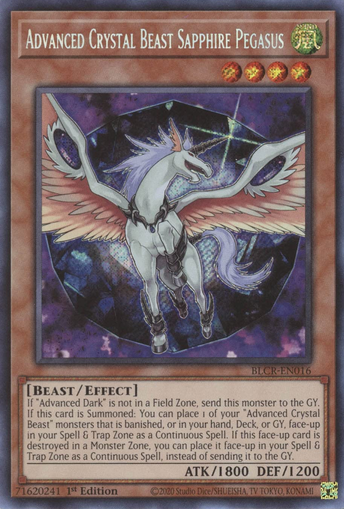 Advanced Crystal Beast Sapphire Pegasus [BLCR-EN016] Secret Rare | GnG Games