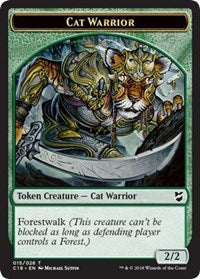 Cat Warrior // Plant Double-sided Token [Commander 2018 Tokens] | GnG Games