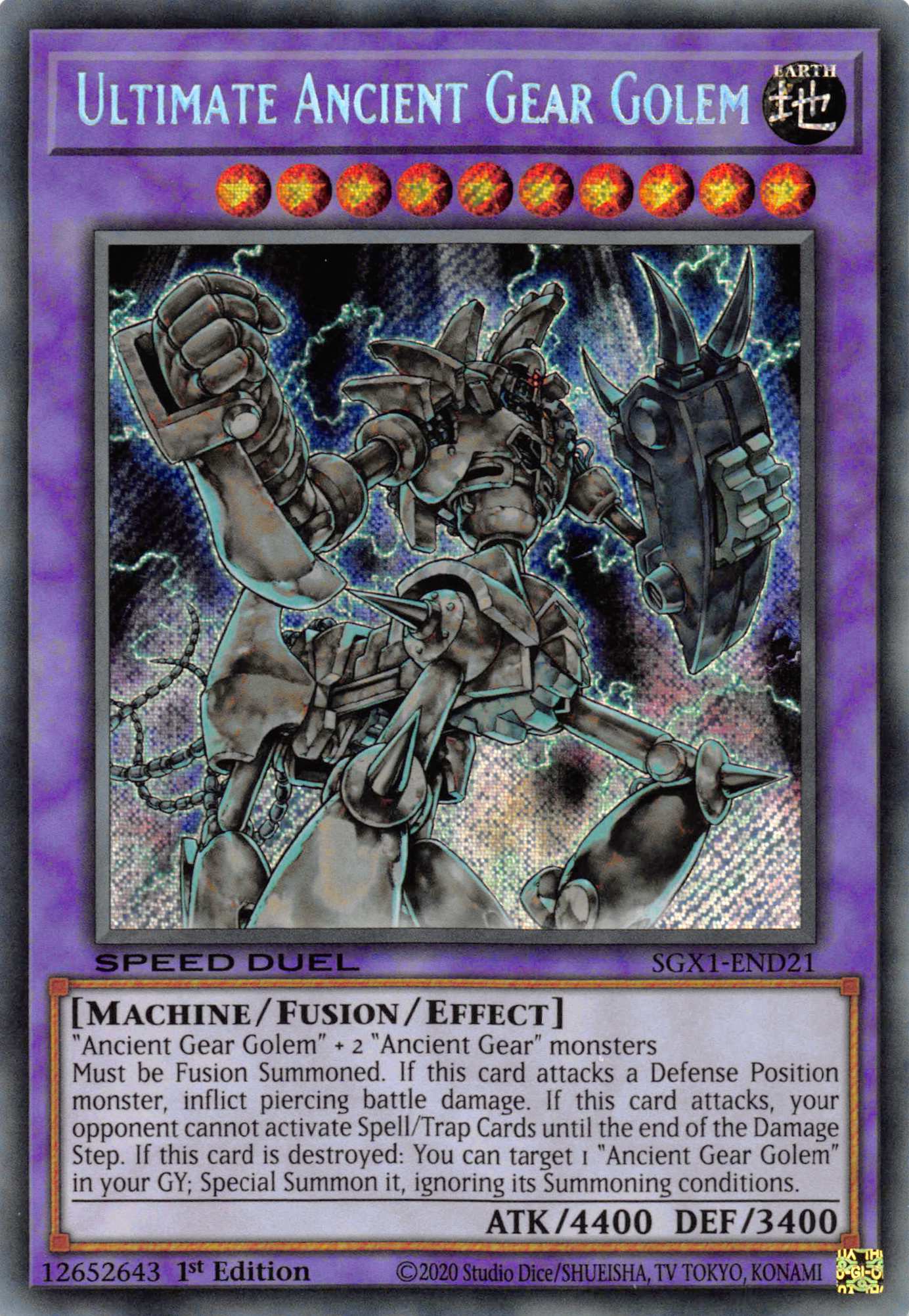 Ultimate Ancient Gear Golem [SGX1-END21] Secret Rare | GnG Games