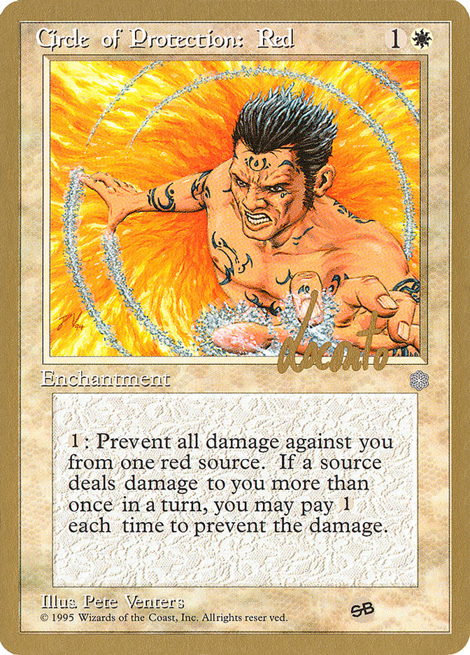 Circle of Protection: Red (Michael Loconto) (SB) (ICE) [Pro Tour Collector Set] | GnG Games