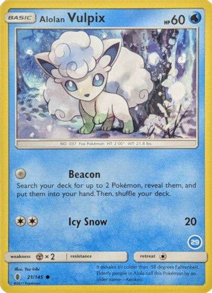 Alolan Vulpix (21/145) (Deck Exclusive #29) [Sun & Moon: Trainer Kit - Alolan Ninetales] | GnG Games