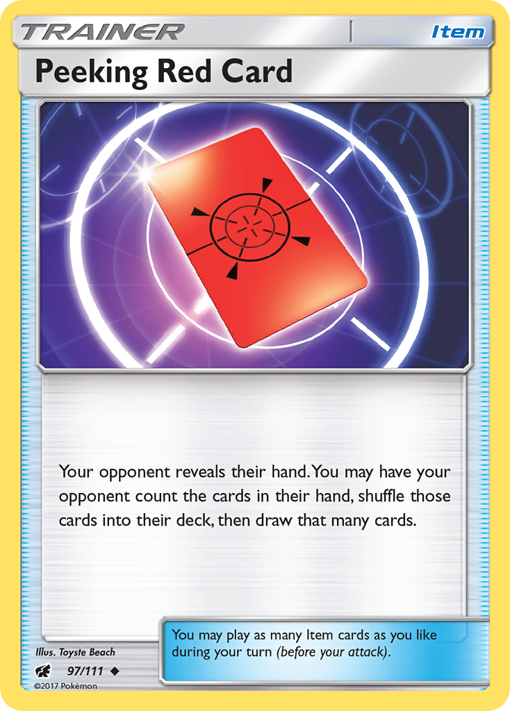 Peeking Red Card (97/111) [Sun & Moon: Crimson Invasion] | GnG Games
