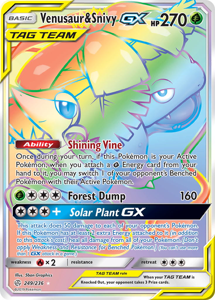 Venusaur & Snivy GX (249/236) [Sun & Moon: Cosmic Eclipse] | GnG Games