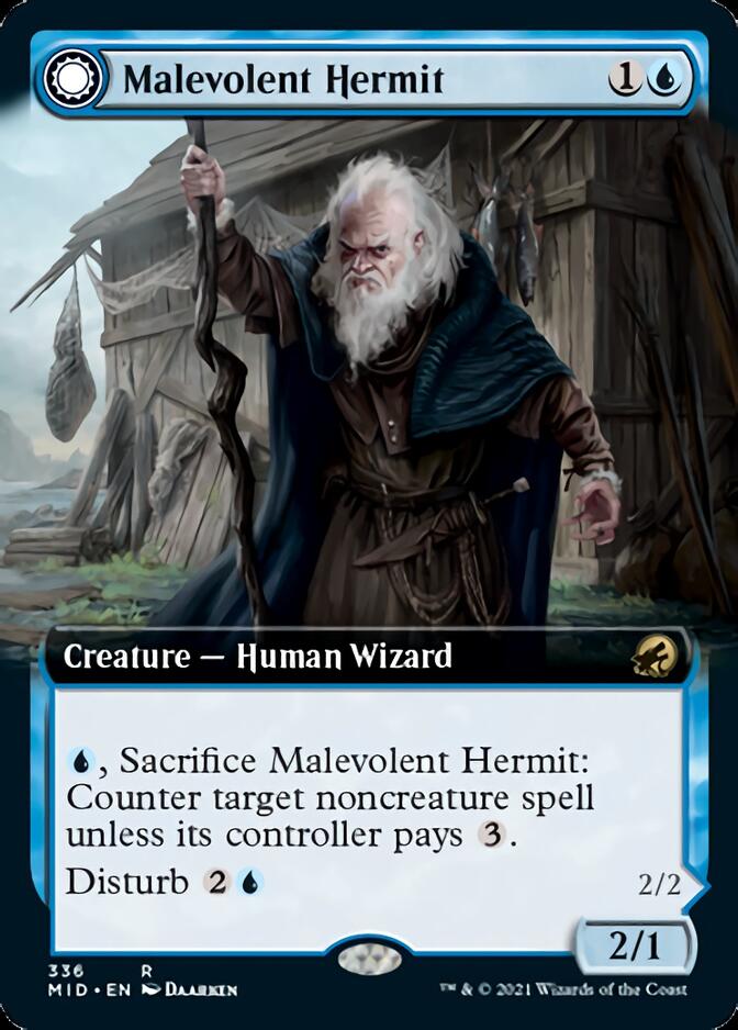 Malevolent Hermit // Benevolent Geist (Extended) [Innistrad: Midnight Hunt] | GnG Games