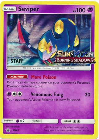 Seviper (SM46) (Staff Prerelease Promo) [Sun & Moon: Black Star Promos] | GnG Games