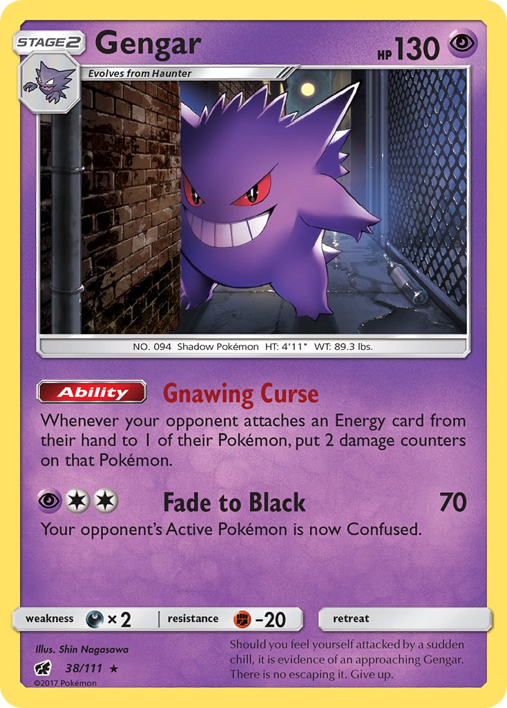 Gengar (38/111) (Prerelease Kit Exclusive) (Theme Deck Exclusive) [Sun & Moon: Crimson Invasion] | GnG Games