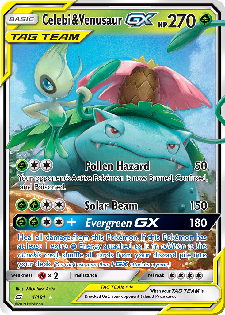 Celebi & Venusaur GX (1/181) [Sun & Moon: Team Up] | GnG Games