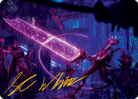 Enormous Energy Blade Art Card (Gold-Stamped Signature) [Kamigawa: Neon Dynasty Art Series] | GnG Games
