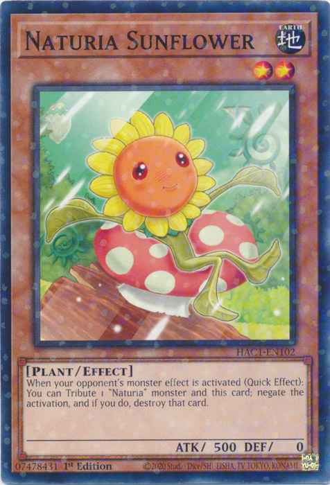 Naturia Sunflower (Duel Terminal) [HAC1-EN102] Parallel Rare | GnG Games