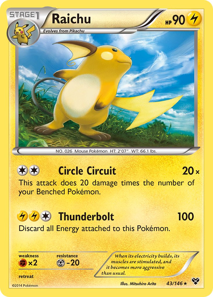 Raichu (43/146) (Battle Arena Deck Exclusive) (Theme Deck Exclusive) [XY: Base Set] | GnG Games