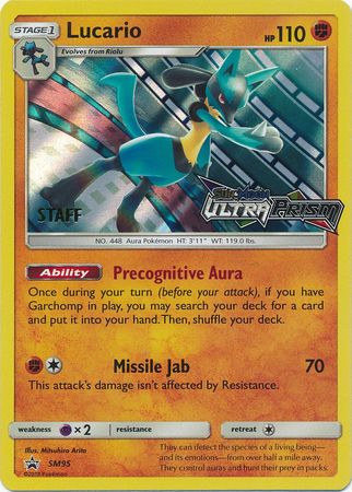 Lucario (SM95) (Staff Prerelease Promo) [Sun & Moon: Black Star Promos] | GnG Games