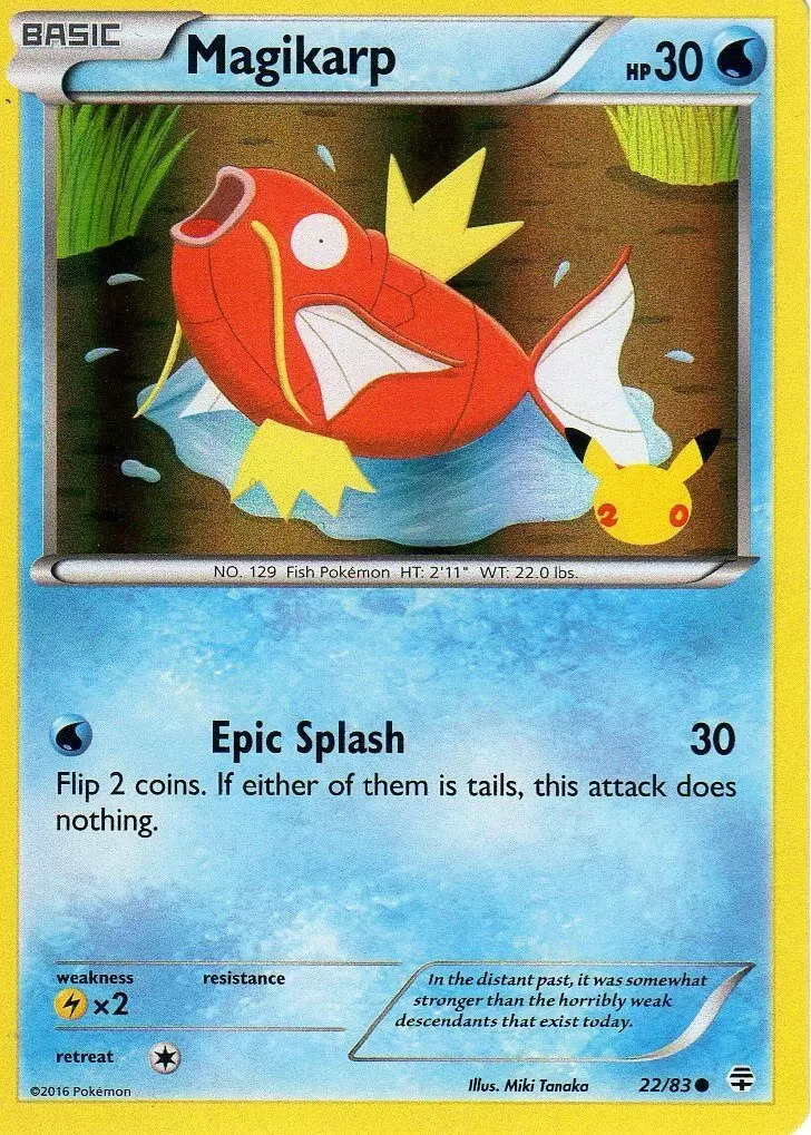 Magikarp (22/83) (20th Anniversary Stamp) [XY: Generations] | GnG Games