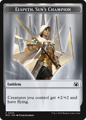 Warrior // Elspeth, Sun's Champion Emblem Double-Sided Token [March of the Machine Commander Tokens] | GnG Games