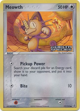 Meowth (77/113) (Stamped) [EX: Delta Species] | GnG Games