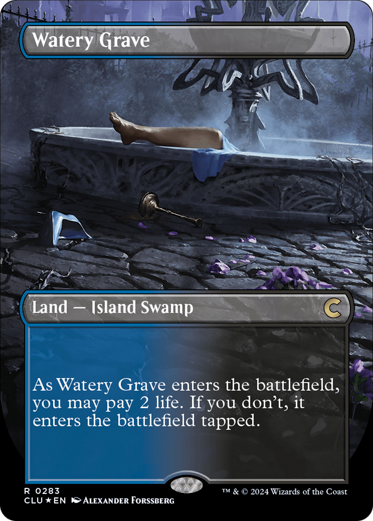 Watery Grave (Borderless) [Ravnica: Clue Edition] | GnG Games