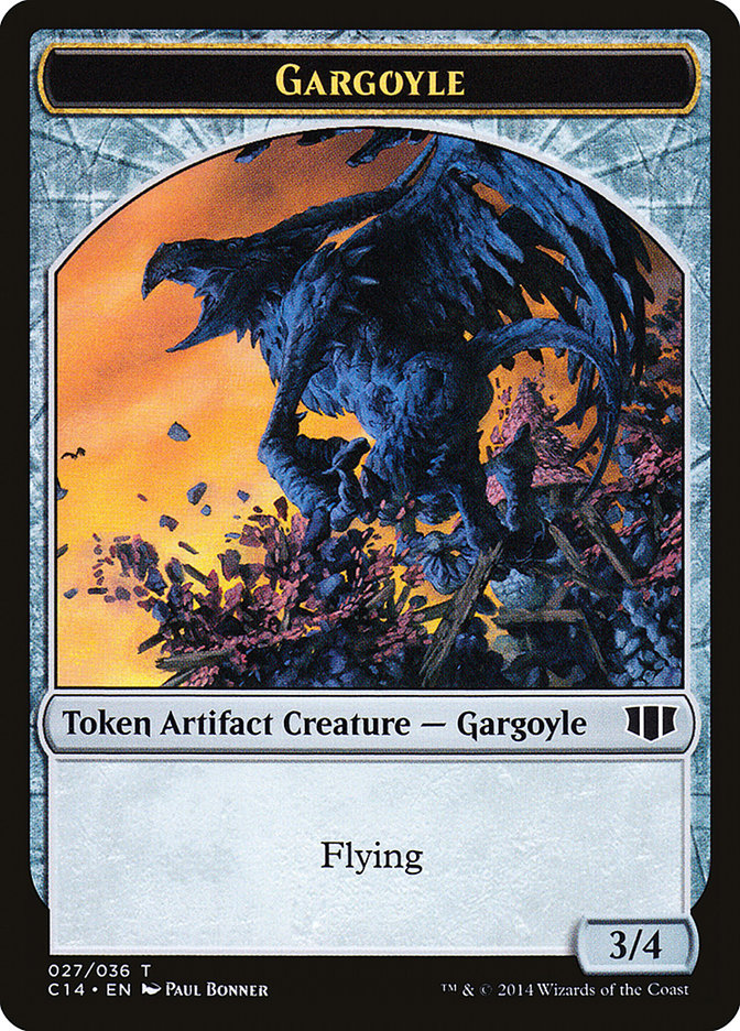 Gargoyle // Elf Warrior Double-sided Token [Commander 2014 Tokens] | GnG Games