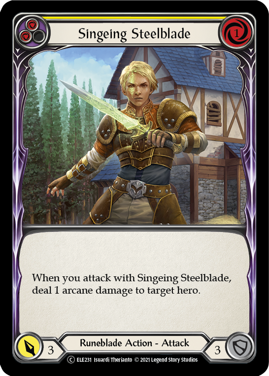 Singeing Steelblade (Yellow) [U-ELE231] Unlimited Rainbow Foil | GnG Games