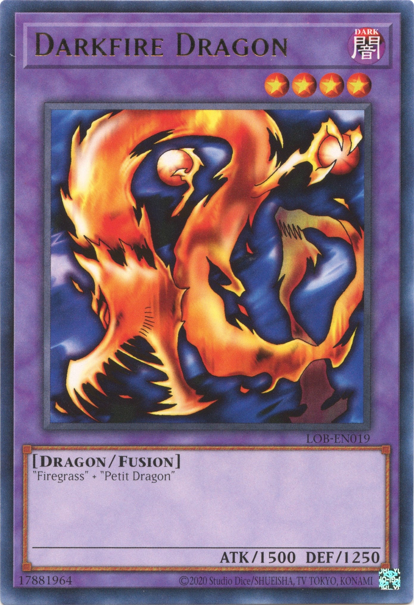 Darkfire Dragon (25th Anniversary) [LOB-EN019] Rare | GnG Games