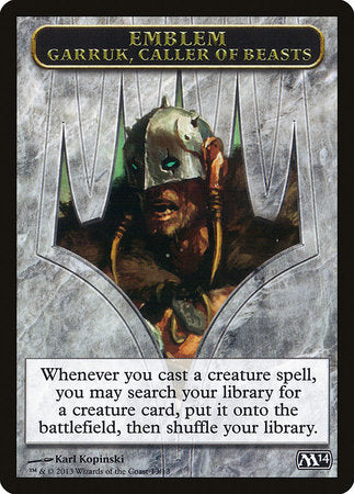 Emblem - Garruk, Caller of Beasts [Magic 2014 Tokens] | GnG Games