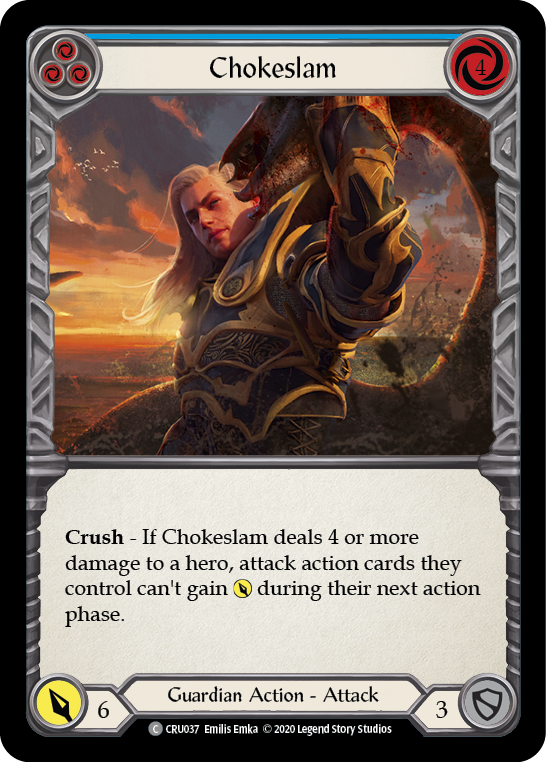 Chokeslam (Blue) [CRU037] 1st Edition Rainbow Foil | GnG Games