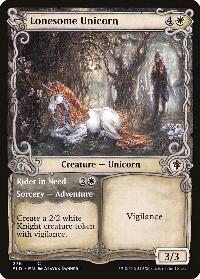 Lonesome Unicorn // Rider in Need (Showcase) [Throne of Eldraine] | GnG Games