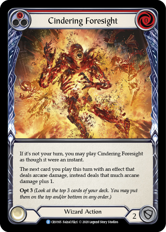 Cindering Foresight (Red) [CRU165] 1st Edition Rainbow Foil | GnG Games