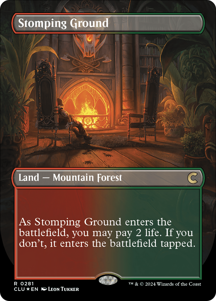 Stomping Ground (Borderless) [Ravnica: Clue Edition] | GnG Games