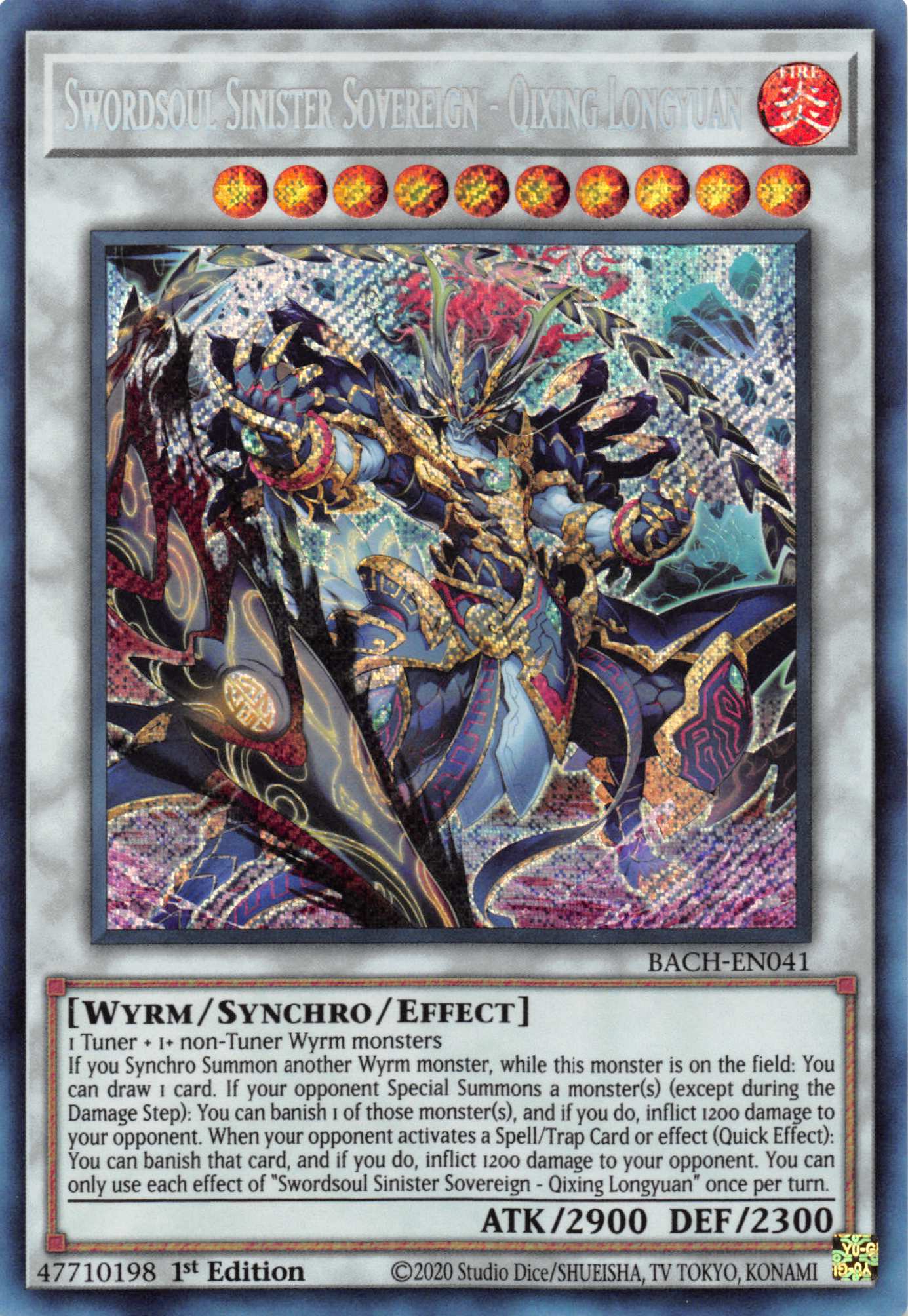 Swordsoul Sinister Sovereign - Qixing Longyuan [BACH-EN041] Secret Rare | GnG Games