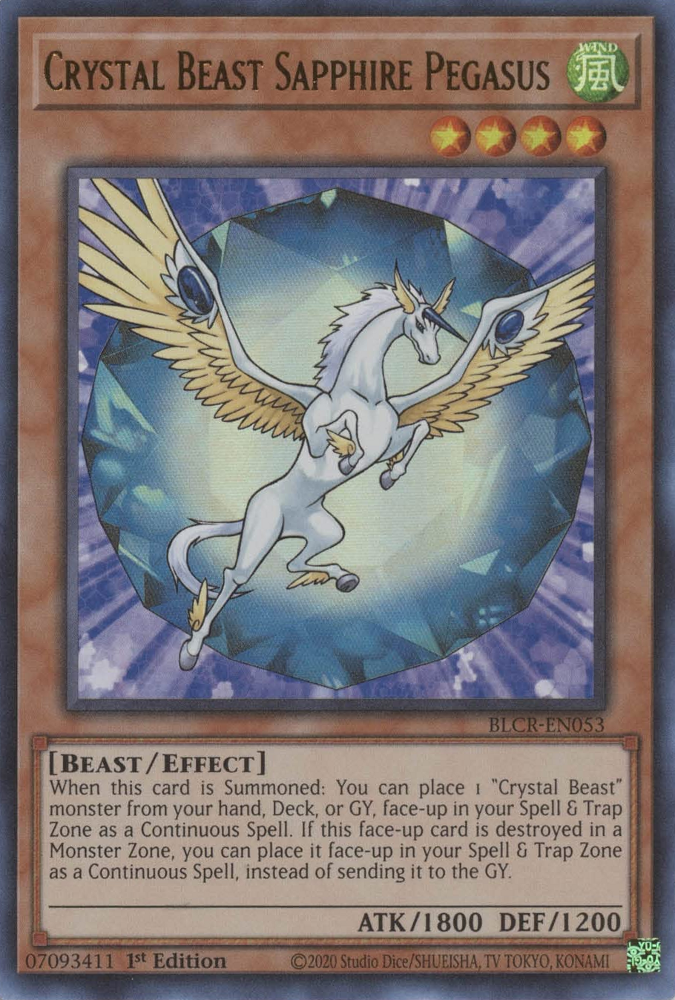 Crystal Beast Sapphire Pegasus [BLCR-EN053] Ultra Rare | GnG Games