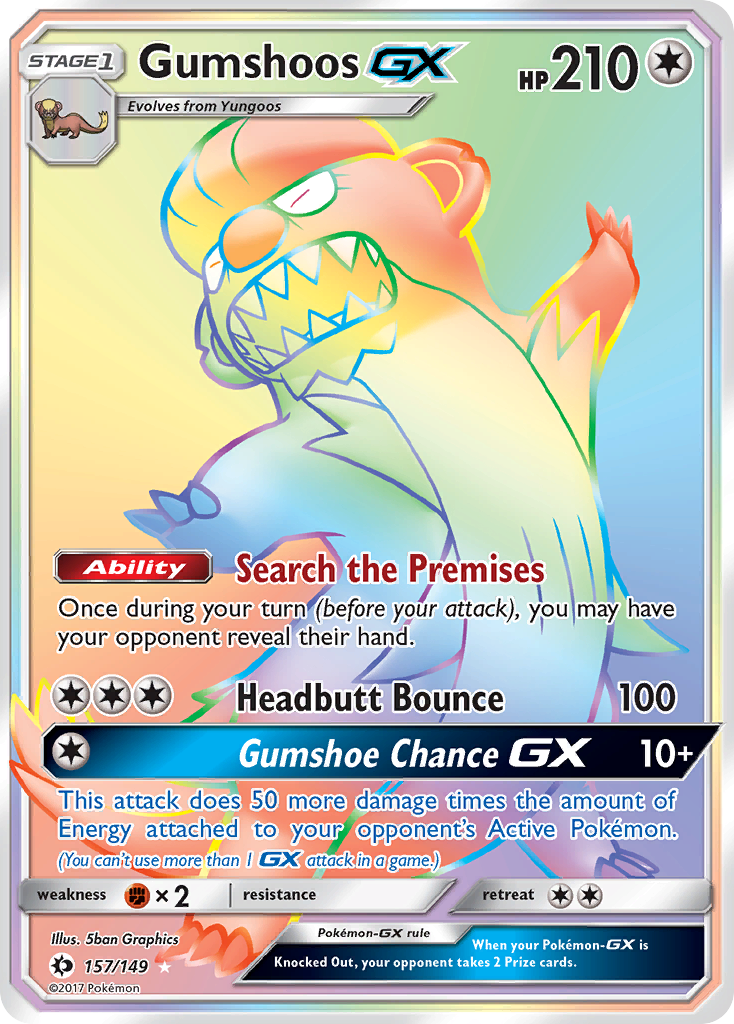 Gumshoos GX (157/149) [Sun & Moon: Base Set] | GnG Games