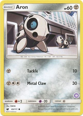Aron (65/111) (Deck Exclusive #18) [Sun & Moon: Trainer Kit - Alolan Sandslash] | GnG Games