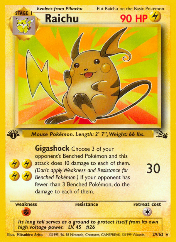 Raichu (29/62) [Fossil 1st Edition] | GnG Games