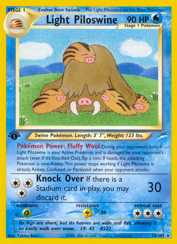 Light Piloswine (26/105) [Neo Destiny 1st Edition] | GnG Games