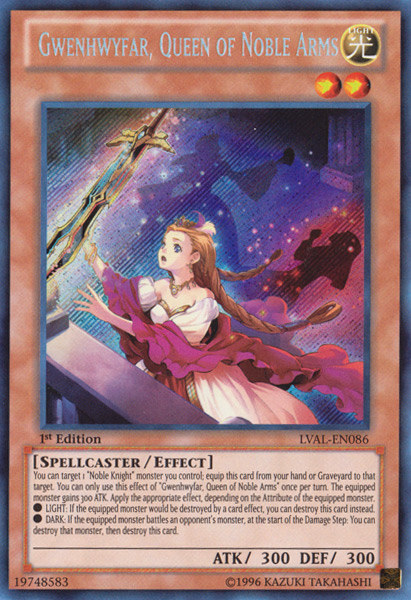 Gwenhwyfar, Queen of Noble Arms [LVAL-EN086] Secret Rare | GnG Games