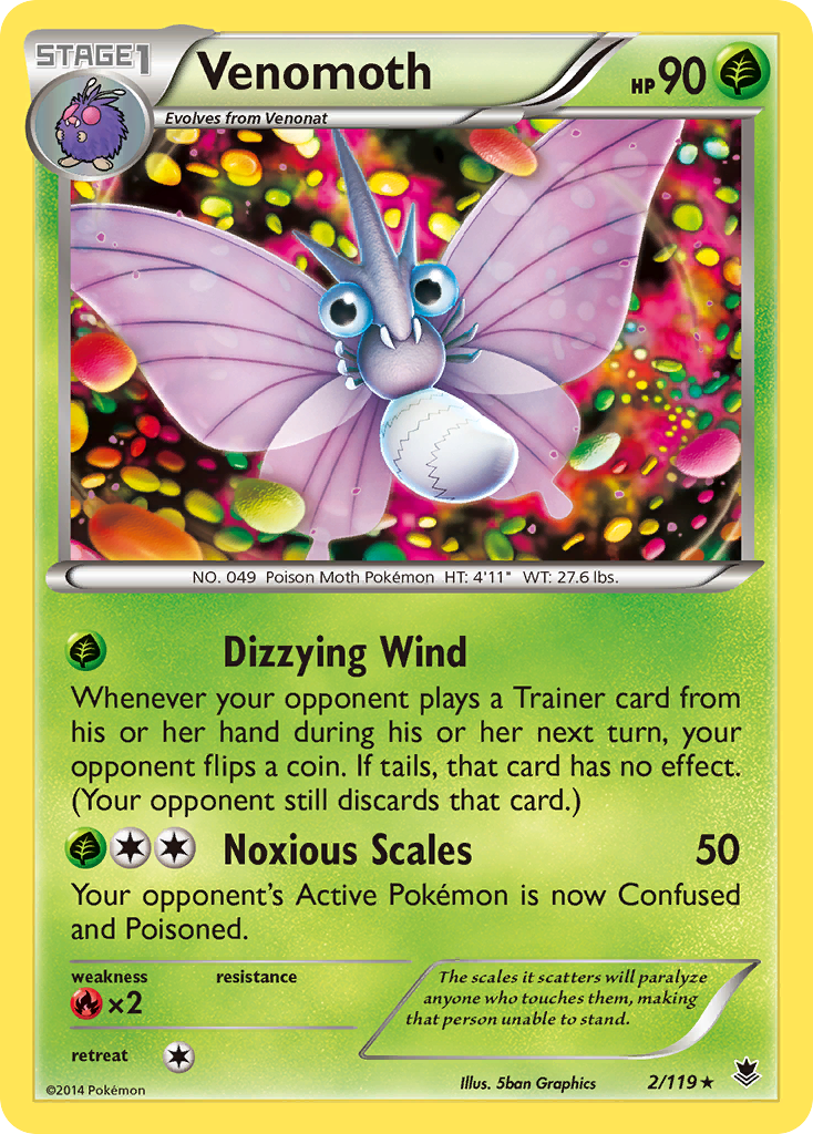 Venomoth (2/119) [XY: Phantom Forces] | GnG Games