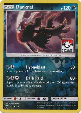 Darkrai (87/147) (League Promo) [Sun & Moon: Burning Shadows] | GnG Games