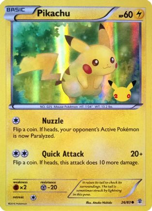 Pikachu (26/83) (20th Anniversary) [XY: Generations] | GnG Games