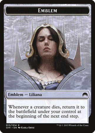 Emblem - Liliana, Defiant Necromancer [Magic Origins Tokens] | GnG Games